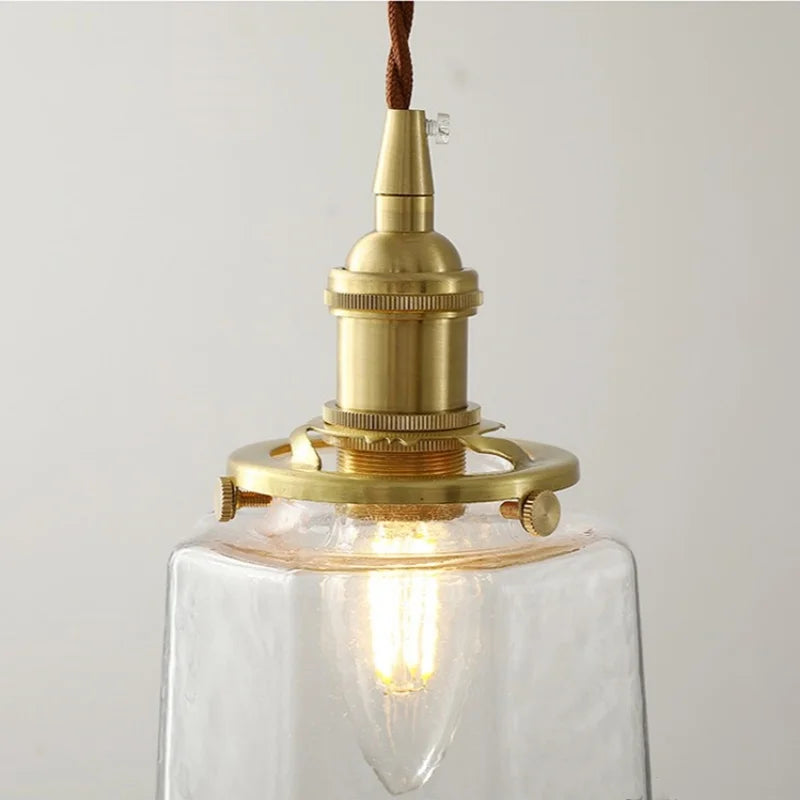 Afralia™ Clear Glass LED Pendant Lamp Modern Nordic Style Adjustable Hanging Light