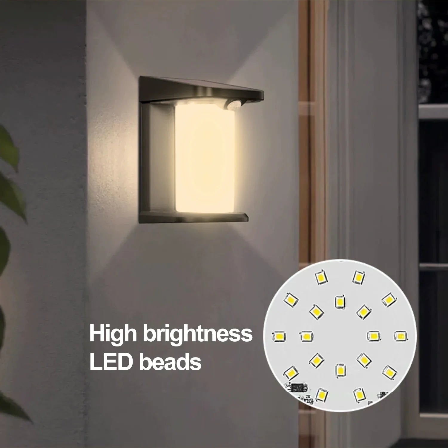 Afralia™ Solar Motion Sensor Wall Lantern for Outdoor Patio, Fence & Garage.