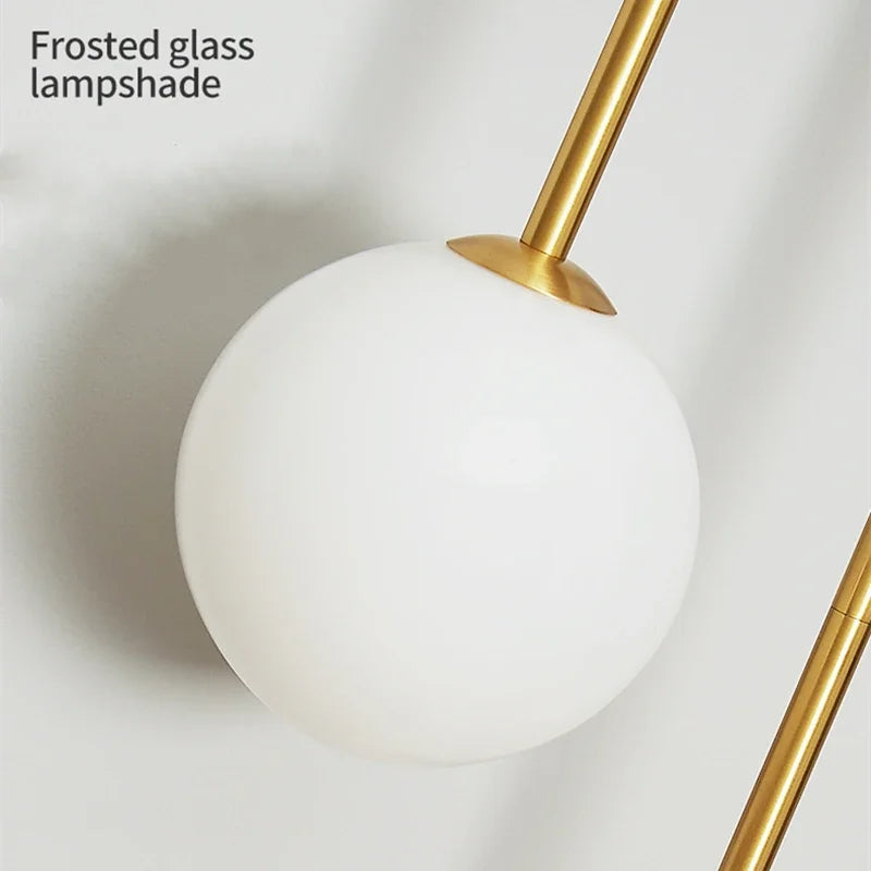 Afralia™ Glass Ball LED Wall Lamp in Gold Iron for Modern Bedroom and Study Lighting