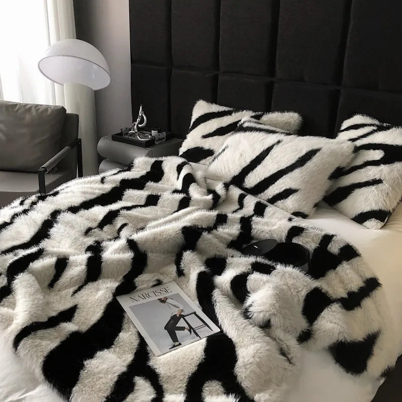 Afralia™ Nordic Fox Fur Imitation Blanket: Luxury Winter Bed Sofa Throw