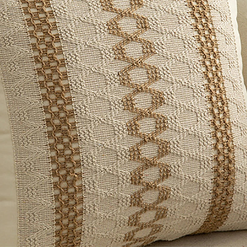 Afralia™ Geometric Tassel Cushion Cover in Cotton and Linen for Living Room and Bedroom