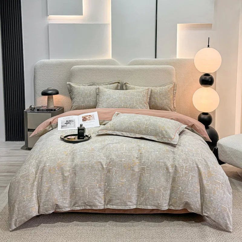 Afralia™ Brushed Cotton Printed Duvet Cover Set - Single/Double Bed Bedclothes