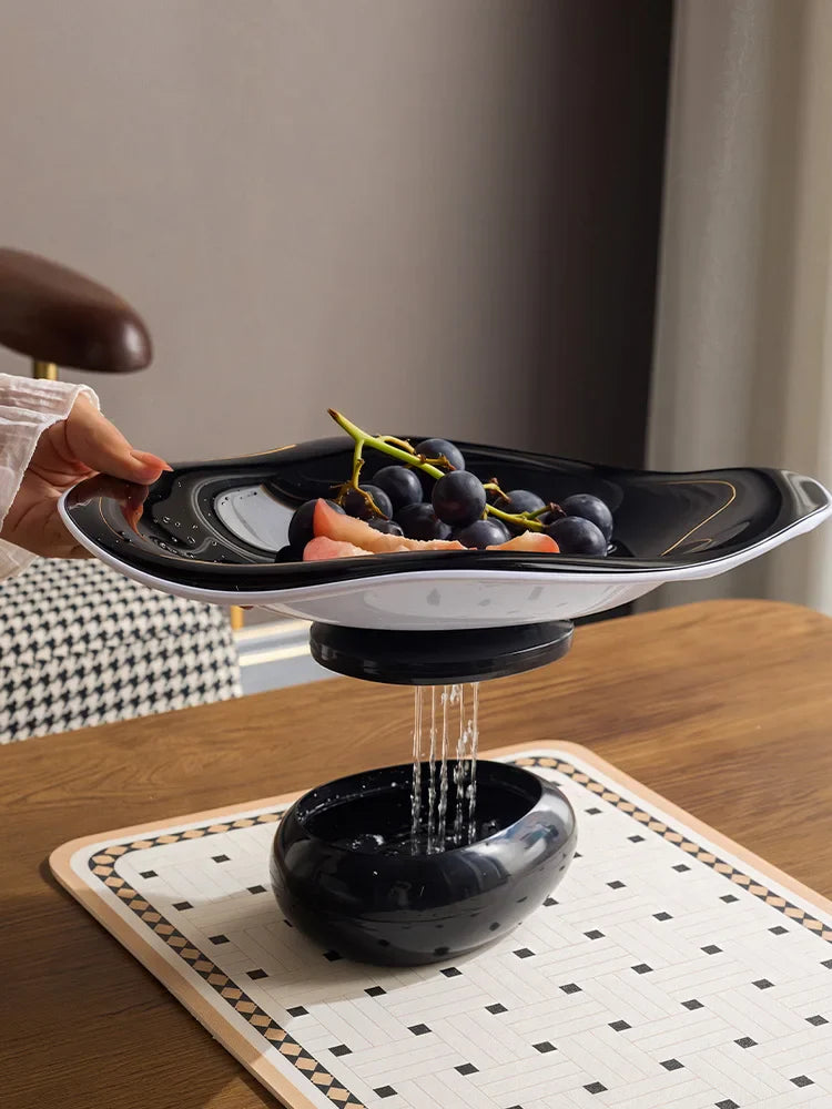 Afralia™ Geometric Acrylic Fruit Plate Tray for Snacks and Jewelry Storage