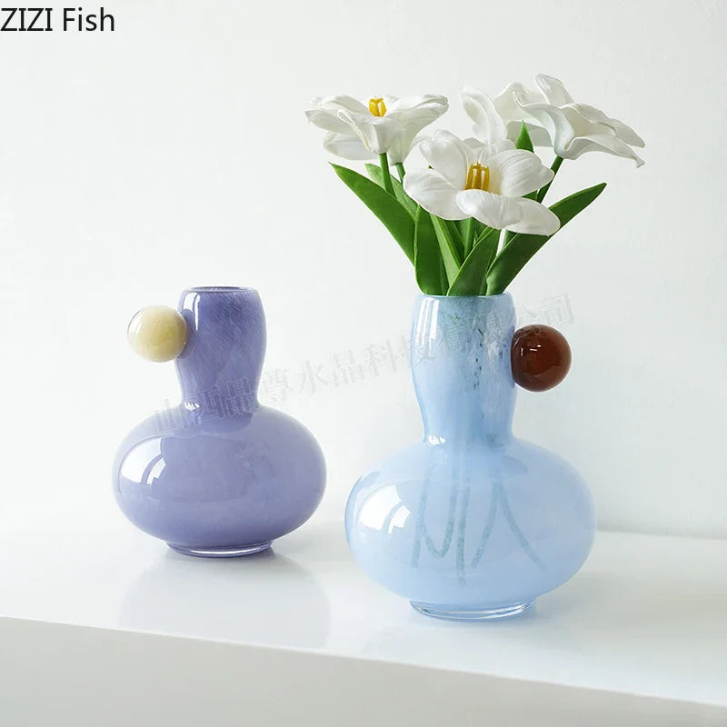 Afralia™ Colorful Ball Glass Vase for Flower Arrangement and Room Decor