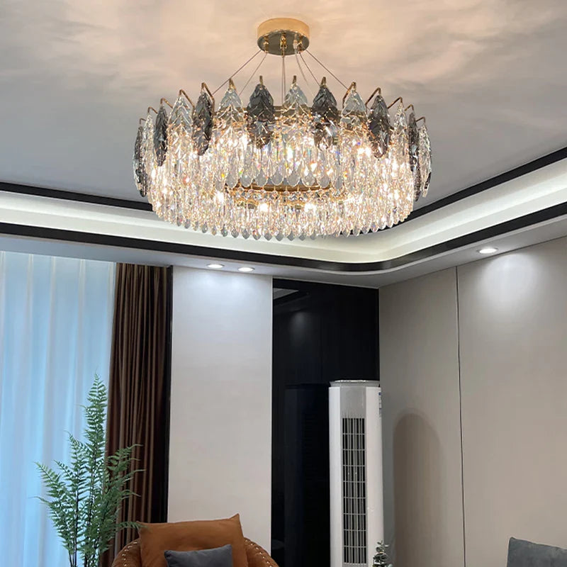 Afralia™ Crystal Chandelier: Luxury Modern Lighting for Living Room, Bedroom, Kitchen