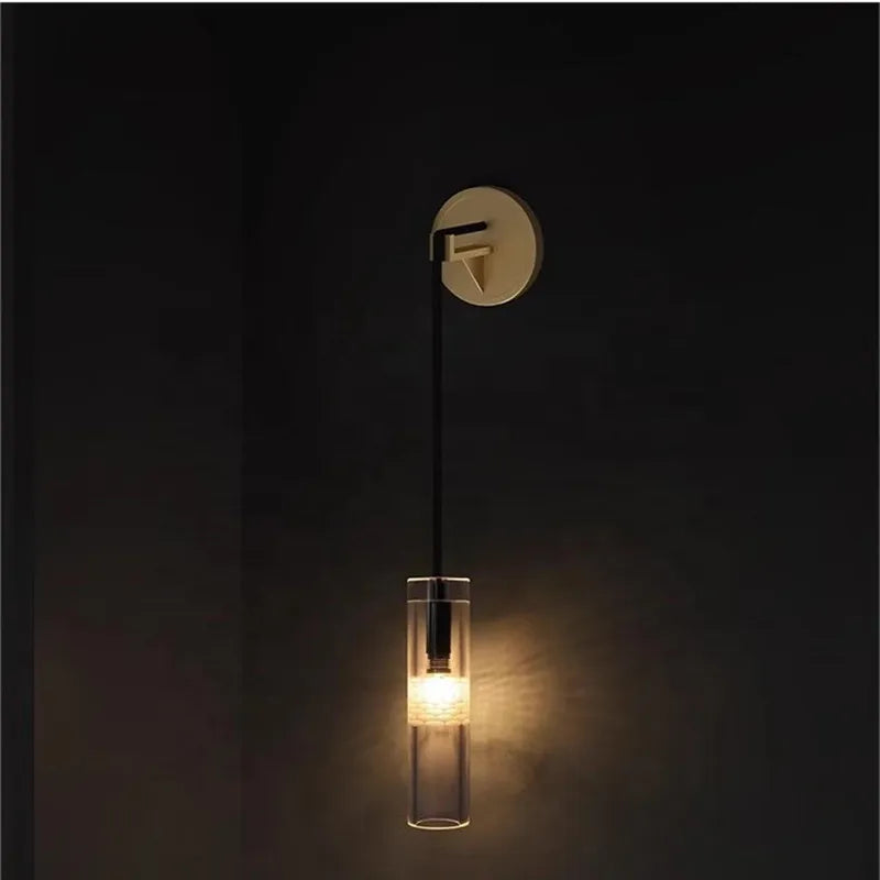 Afralia™ Golden Glass Wall Lamp: Luxury Post-modern Wall Sconces for Hotel Villa, Living Room, Aisle