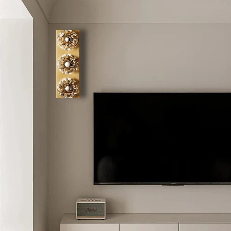 Afralia™ Crystal Wall Lamp Bronze Chrome Sconce Lights for Vintage Living Room