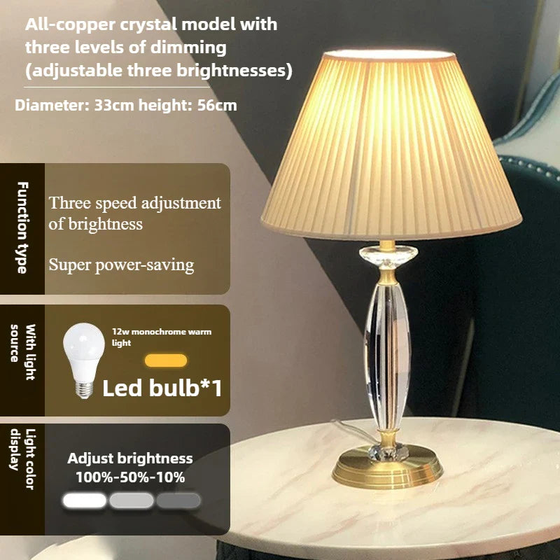 Afralia Crystal Floor Lamp - European Retro Style for Living Room, Bedroom, or Home Decoration