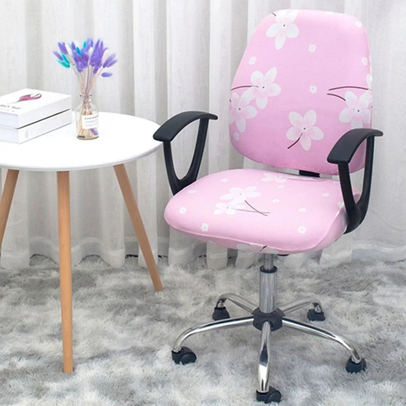 Afralia™ Printed Spandex Chair Cover: Universal Office Chair Protector for Comfort and Style
