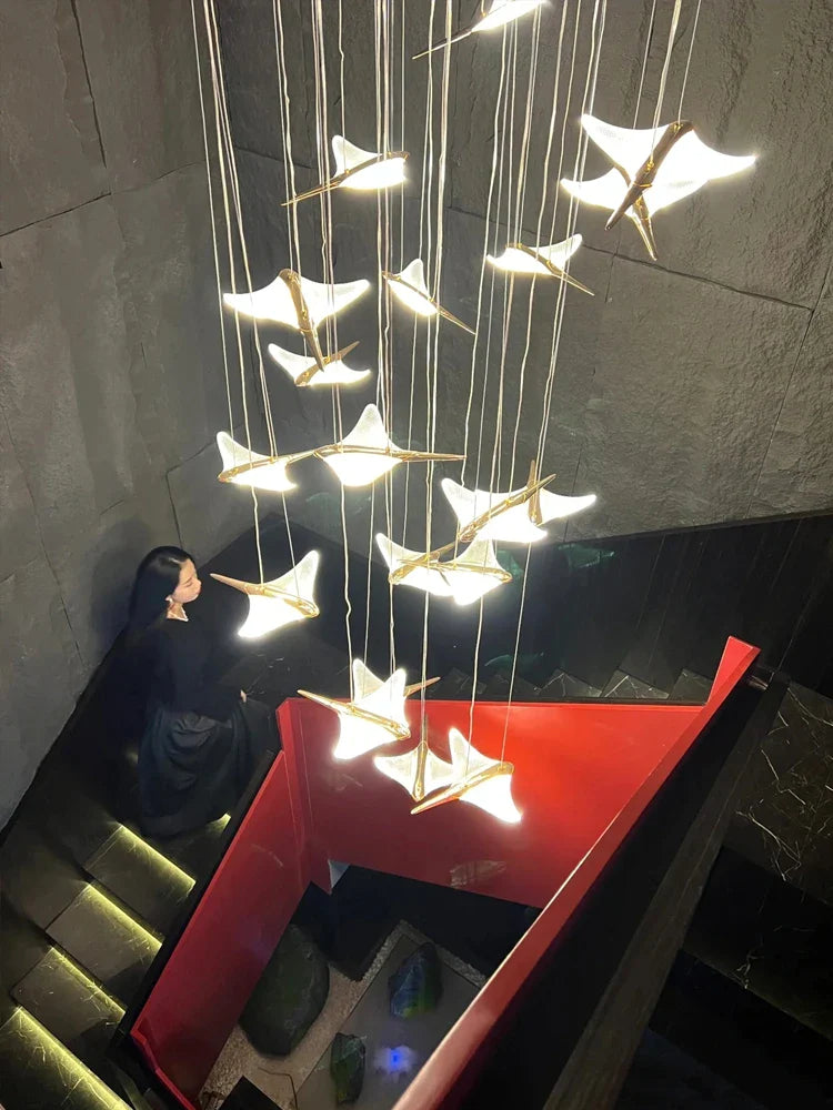 Afralia™ Nordic Bird LED Chandelier for Modern Design Clothing Store & Restaurant