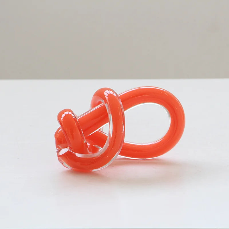 Afralia™ Geometric Glass Twine Knot Ornament Home Decor