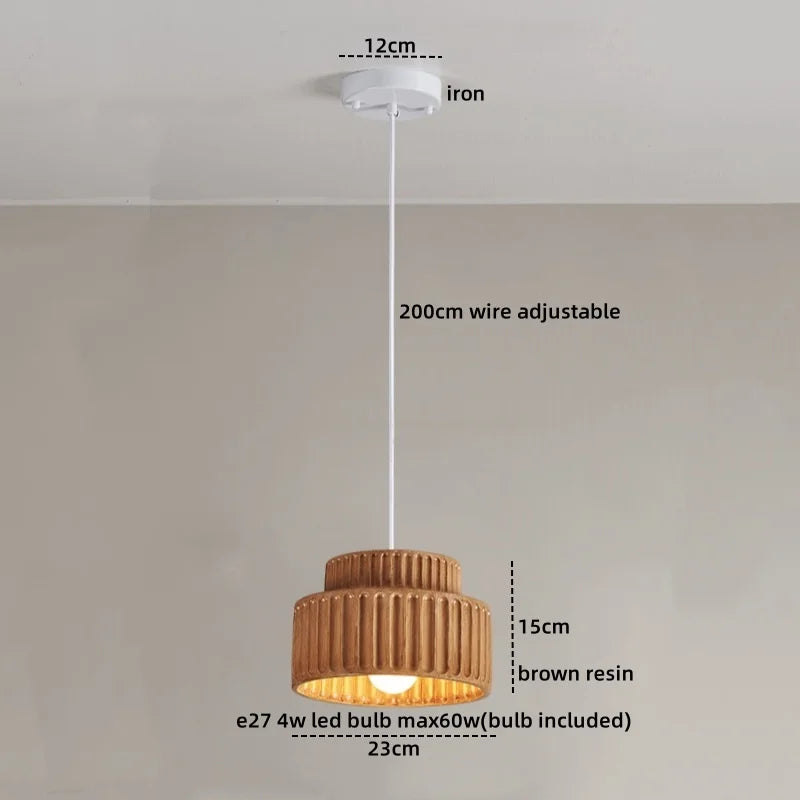 Afralia™ LED Pendant Lamp Nordic Modern Resin Hanging Light Fixtures Cream Color