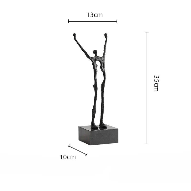 Afralia™ Human Figure Sculpture Acrobatics Art Decor Abstract Figurine Metal Handicrafts