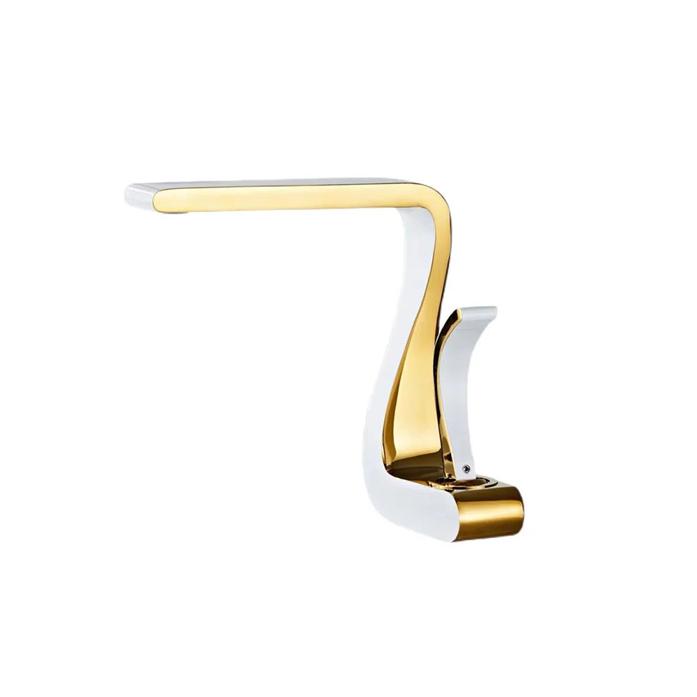 Afralia™ Gold Basin Faucet: Modern Brass Bathroom Mixer Tap for Hot/Cold Water