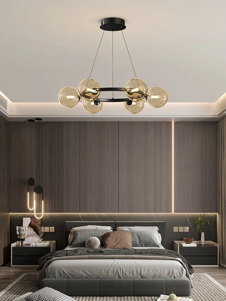 Afralia™ Glass Living Room Chandelier: Luxury Italian Style Ceiling Light for Modern Interior
