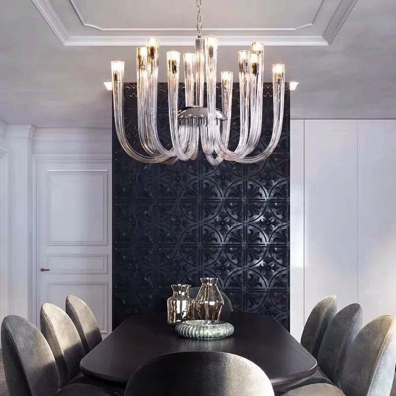 Afralia™ Glass Tube Dining Chandelier Modern Lamps