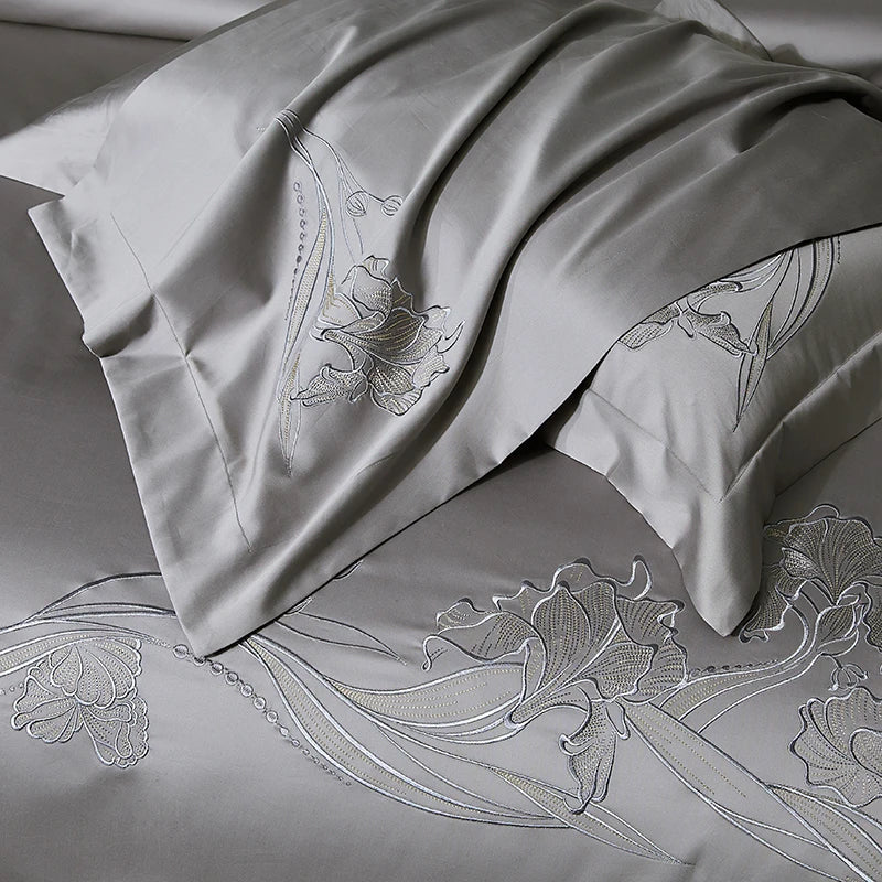Afralia™ Luxury Embroidery 1000TC Egyptian Cotton Bedding Set - Full Queen King Size