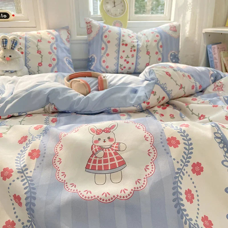 Afralia™ Floral Printed Cotton Quilt Cover Sets - Soft & Breathable Bedclothes