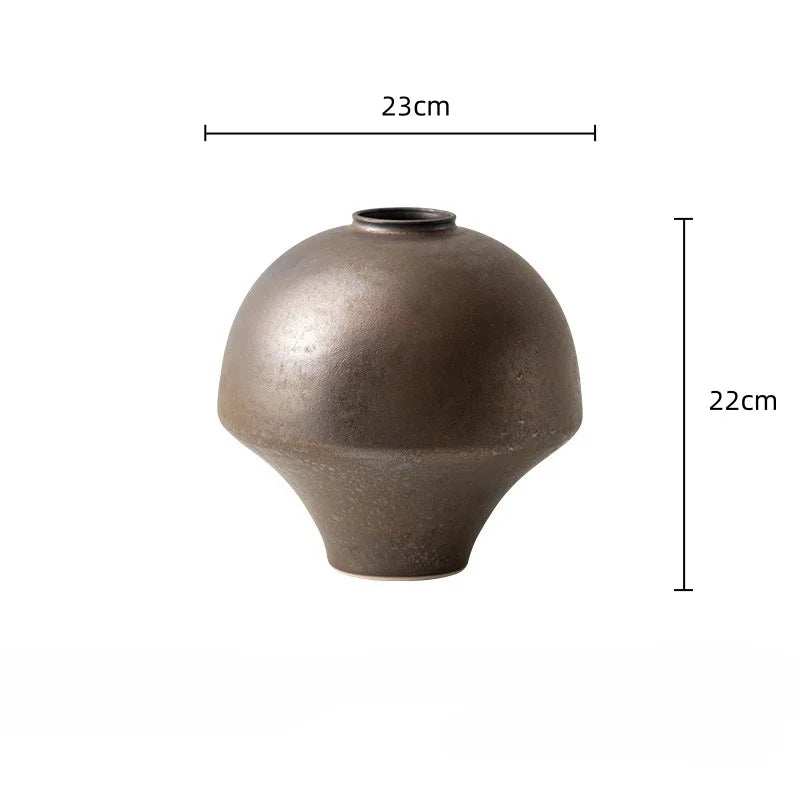 Afralia™ Chinese-style Retro Porcelain Vase Handmade Flower Vase Artistic Home Decoration