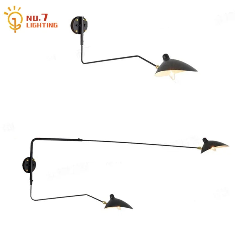 Afralia™ Industrial Spider Serge Mouille Ceiling Lamp Black LED E27 Lighting