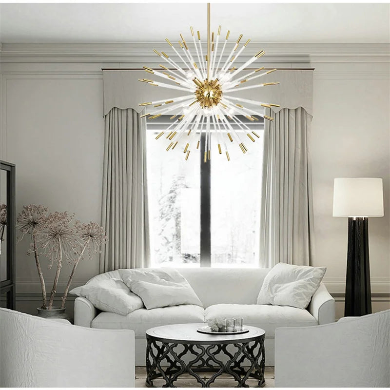 Afralia™ Crystal Dandelion LED Chandelier for Luxury Indoor Decor