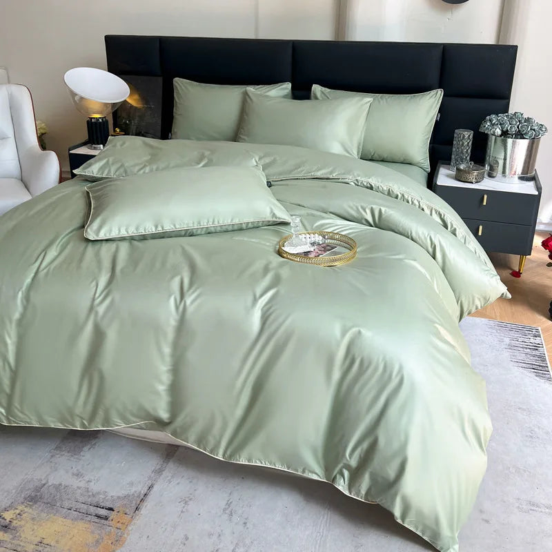 Afralia™ Soft White Duvet Cover Set: Thicken Comfortable Bedding with Flat Sheet & Pillowcases