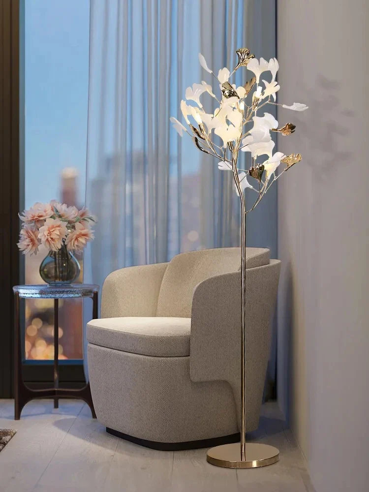 Afralia™ Ginkgo Leaf Floor Lamp - Modern Lighting for Living Room, Bedroom, Study