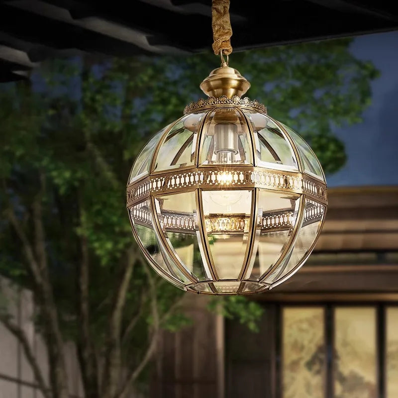 Afralia™ Vintage Globe Pendant Light for Villa Dining Room