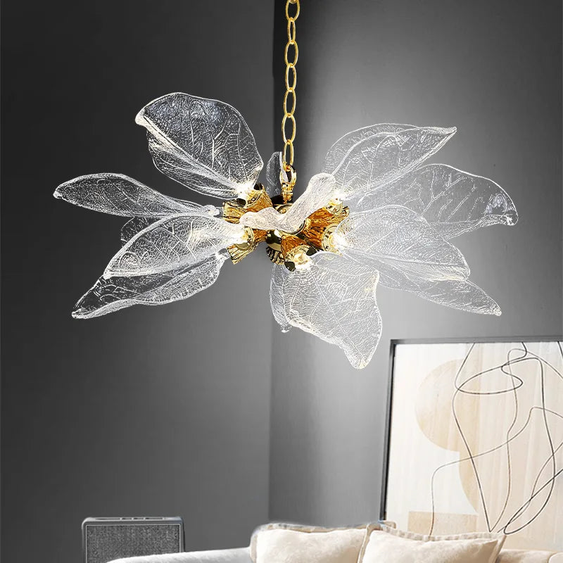 Afralia™ Leaf-Shaped Pendant Lights for Bedroom, Living Room, and Restaurant