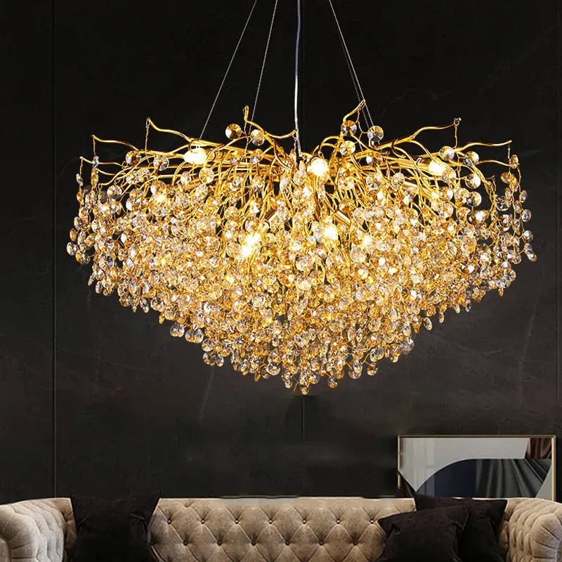 Afralia™ Crystal Chandeliers: Elegant Lighting Decor for Home Villa Living Room Bedroom