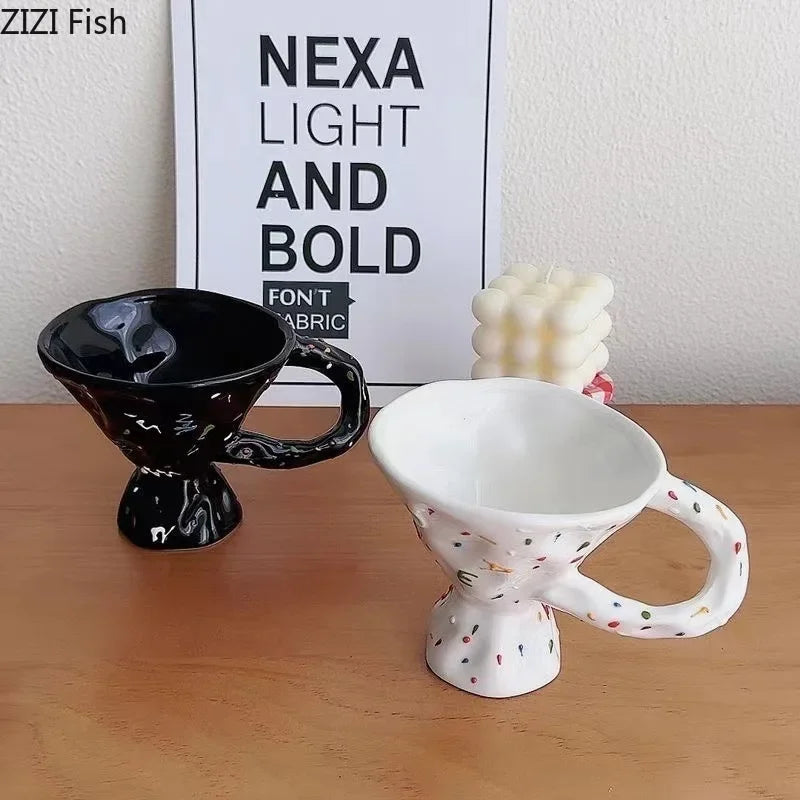 Afralia™ Colorful Icing Suger Decorative Ceramic Mug for Dining Table and Coffee