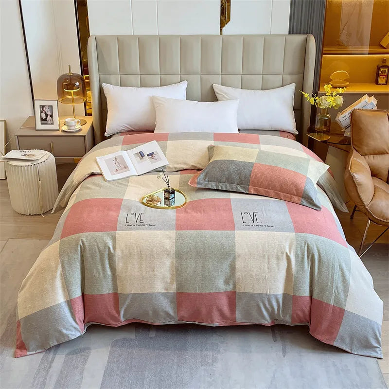 Afralia™ Nordic Cotton Single Duvet Cover: Autumn Winter Ultra Soft Brushed Quilt Cover