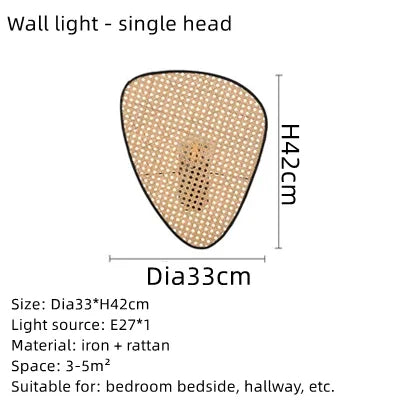 Afralia™ Rattan Wicker Chandelier Screen Cannage Bamboo Leaf Grid Lamp Home Decor Lighting