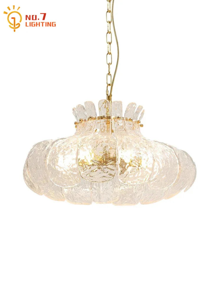 Afralia™ Copper Crystal Glass Pendant Lights LED E27 for Home Decor