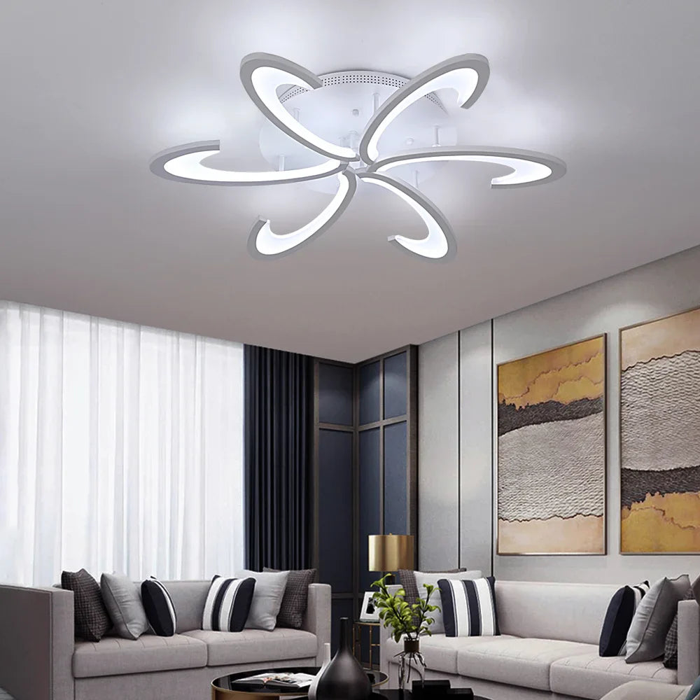Afralia™ Modern Acrylic LED Chandelier Ceiling Light Fixture with RC Dimming – Indoor Plafon Lamp