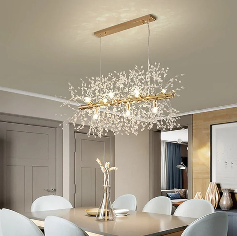 Afralia™ Crystal Snowflake Chandelier - Nordic Dandelion Gypsophila Pendant Light for Luxury Living Spaces