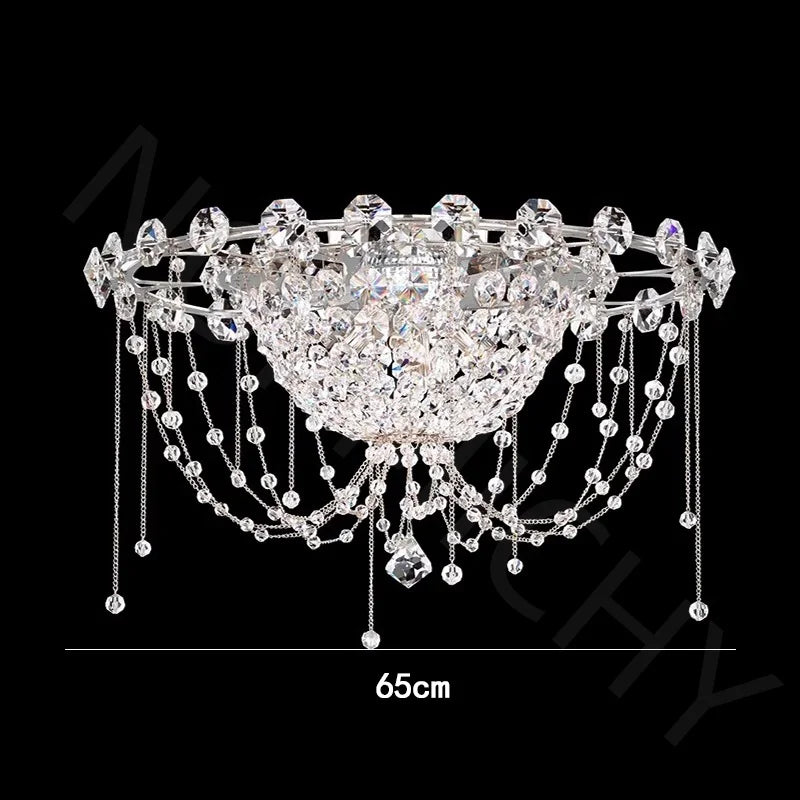 Afralia™ French Crystal Chandelier Staircase Villa LED Lustre - Luxury Designer Lighting Fixtures