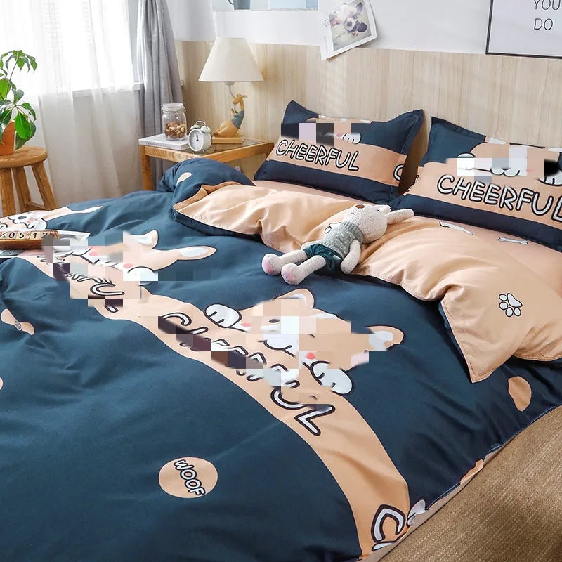 Afralia™ Geometric Pattern Bedding Set: Quilt Cover, Duvet Cover, Sheet, Pillows