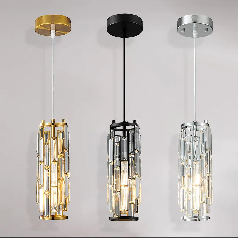 Afralia™ Gold Crystal Chandelier: Elegant Dining Room Pendant Lighting