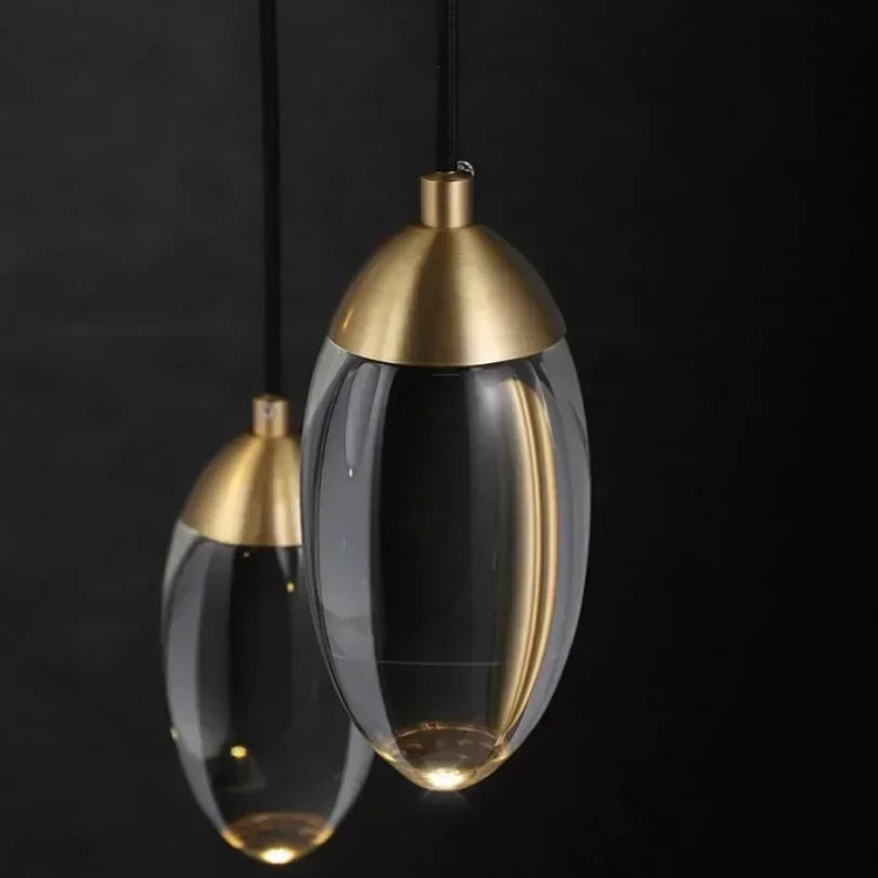 Afralia™ Modern LED Glass Crystal Pendant Light for Home Décor