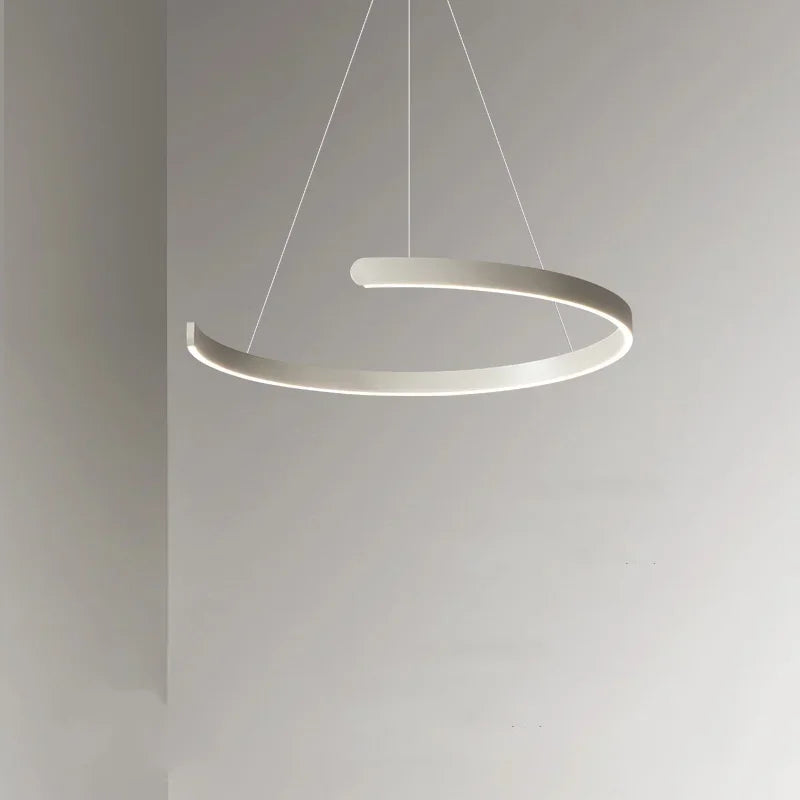 Afralia™ Black LED Chandelier Pendant Light for Foyer Stairs Bar, Minimalist Indoor Hanging Lamp