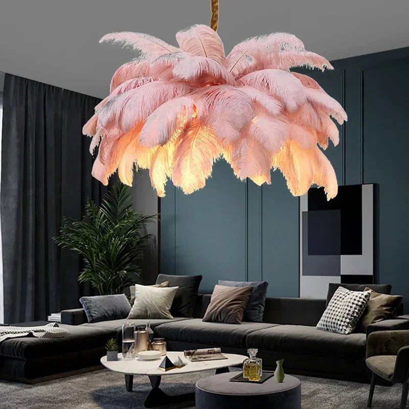 Afralia™ Bohemian Feather Pendant Light - Nordic LED Ceiling Chandelier