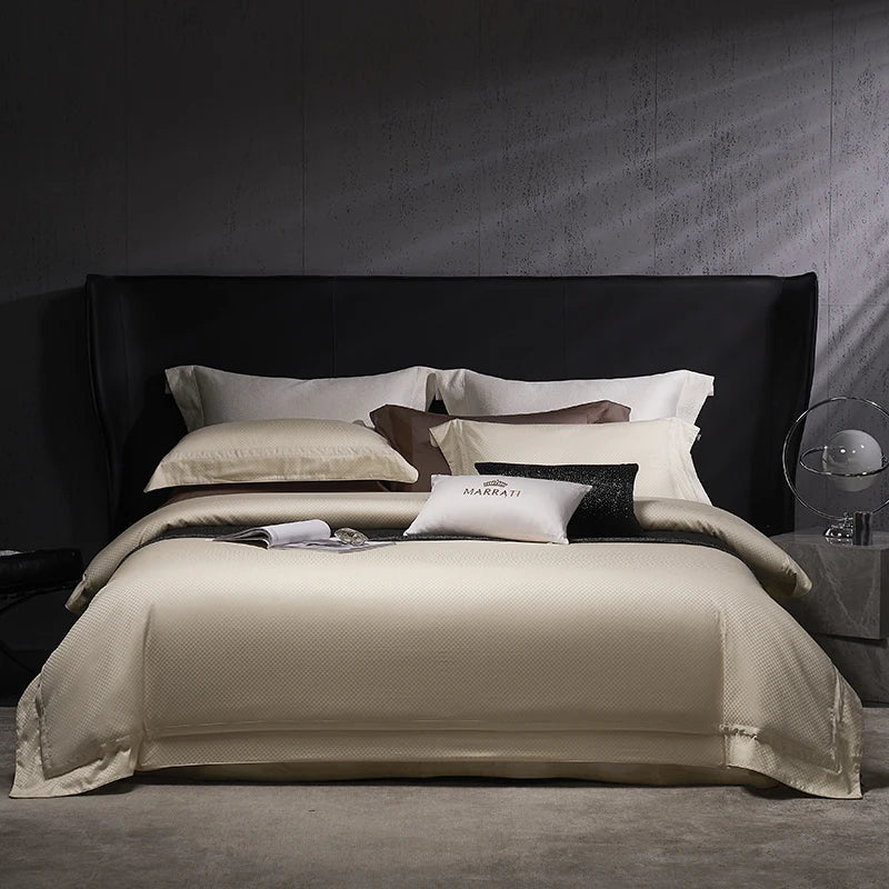 Afralia™ Luxury 1600TC Egyptian Cotton Jacquard Bedding Set - 4Pcs