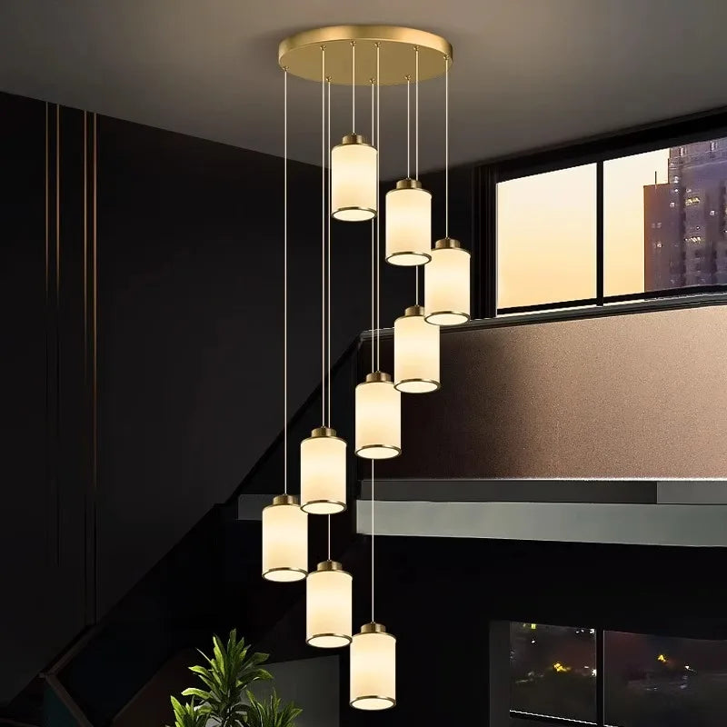 Afralia™ Modern LED Pendant Light Chandeliers for Living Room Staircase Decor