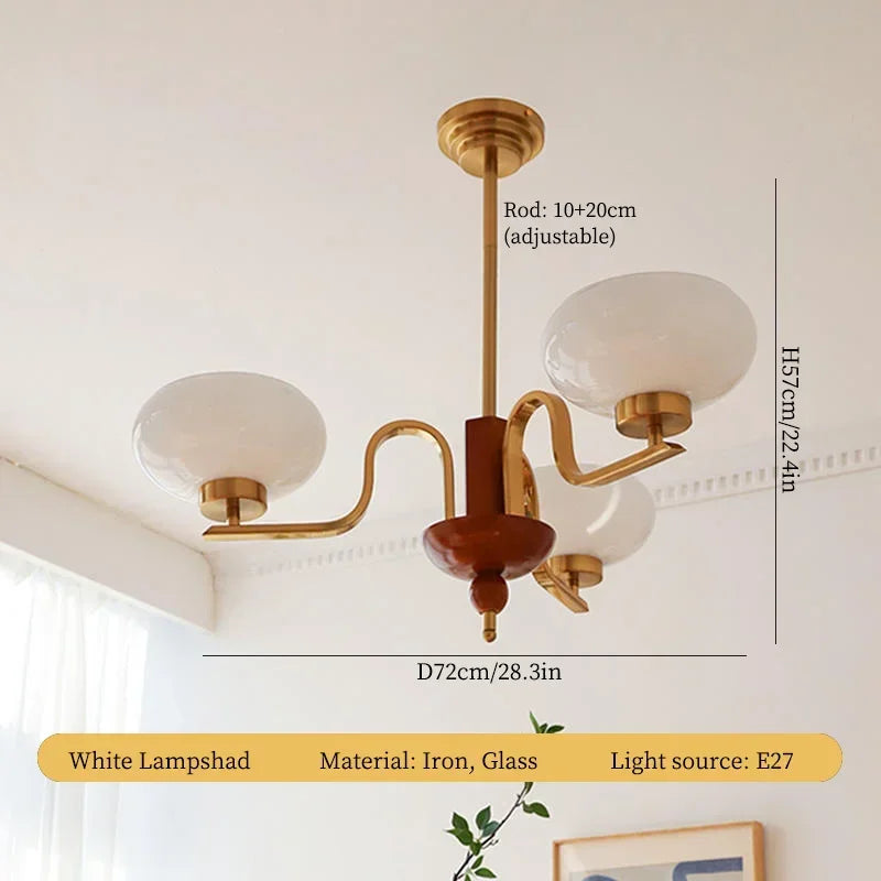 Afralia™ Cream Glass Pendant Chandelier for Home Decor