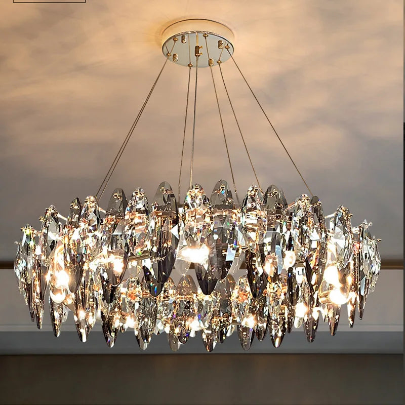 Afralia™ Kristal 2024 Chandelier LED Light for Dining and Living Room Decor