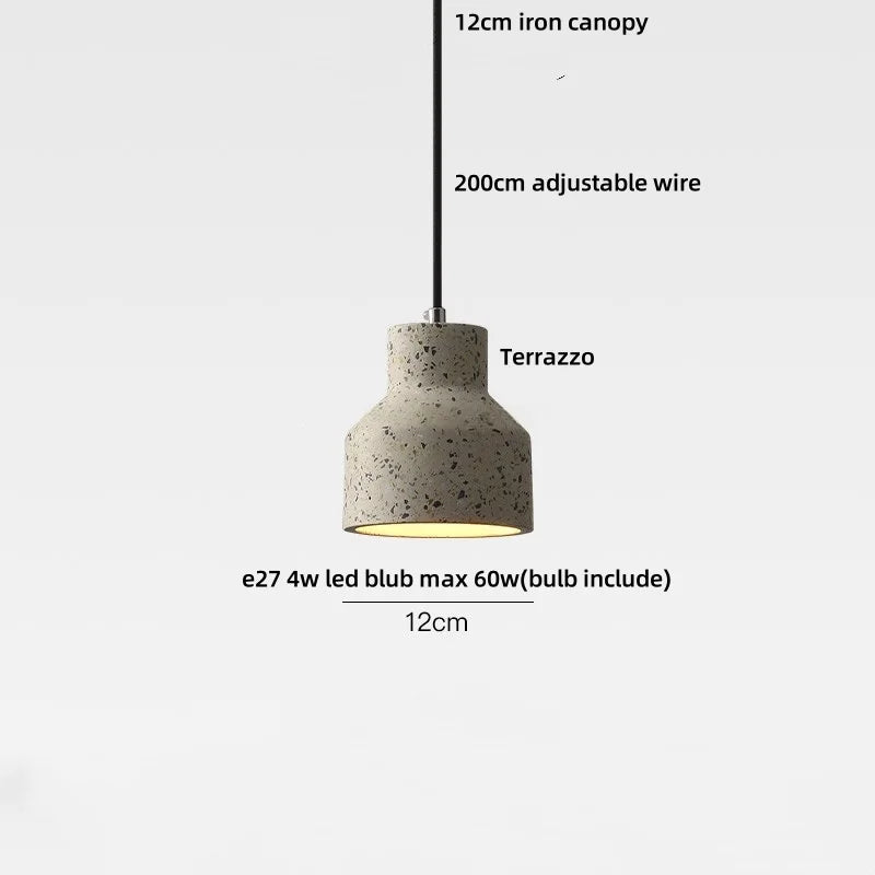Afralia™ Terrazzo Stone LED Pendant Lights for Modern Home Decor