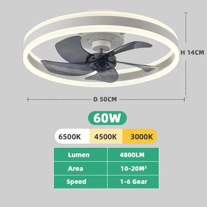 Afralia™ Smart Reversible Ceiling Fan with LED Lights, App Remote, Black/White Chandelier