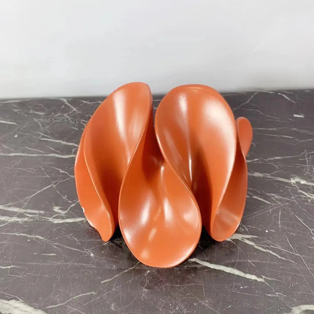 Afralia™ Geometric Petal Resin Sculpture, Modern Home Decor Figurine