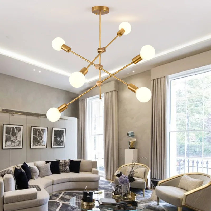 Afralia™ Magic Bean Iron Chandelier: Modern Nordic LED Fixture for Living Room & Bedroom
